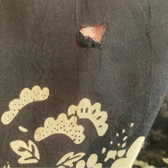 JONES NEW YORK Sz 12 Wrap Silk Cotton Sheer Tab Sleeve Floral  Hem Bow Dress - Picture 15 of 17